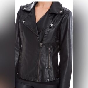 NWT Max Studio Women's Faux Leather Moto Biker Jacket